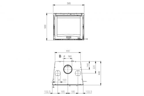 Preview: built-in fireplace cassette Inserto 60 4.0